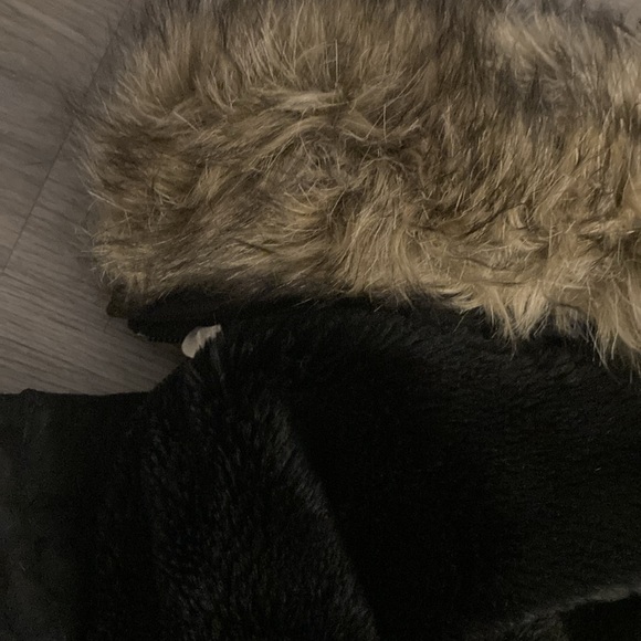 Aritzia TNA Aspen Parka Winter Coat Black Size Small Fur Trim Wool Long Jacket S - Picture 5 of 5